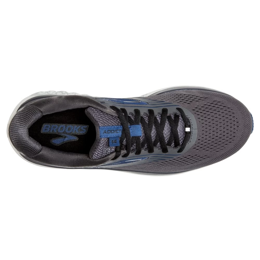 BROOKS Addiction 14 Mens Running Shoes Blackened Pearl/Blue/Black 2 BROOKS Addiction 14 Mens Running Shoes Blackened Pearl/Blue/Black - Image 2