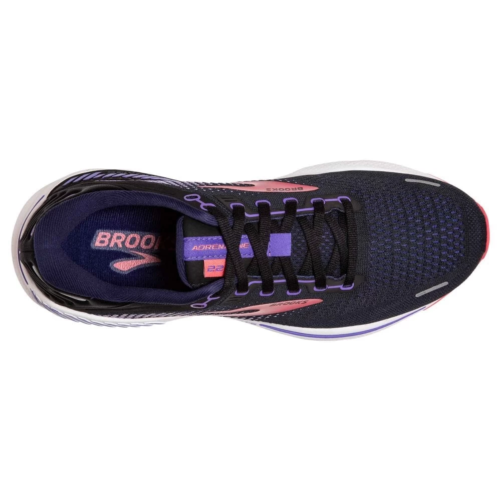 BROOKS Adrenaline GTS 22 Womens Running Shoes Black/Purple/Coral 2 BROOKS Adrenaline GTS 22 Womens Running Shoes Black/Purple/Coral - Image 2