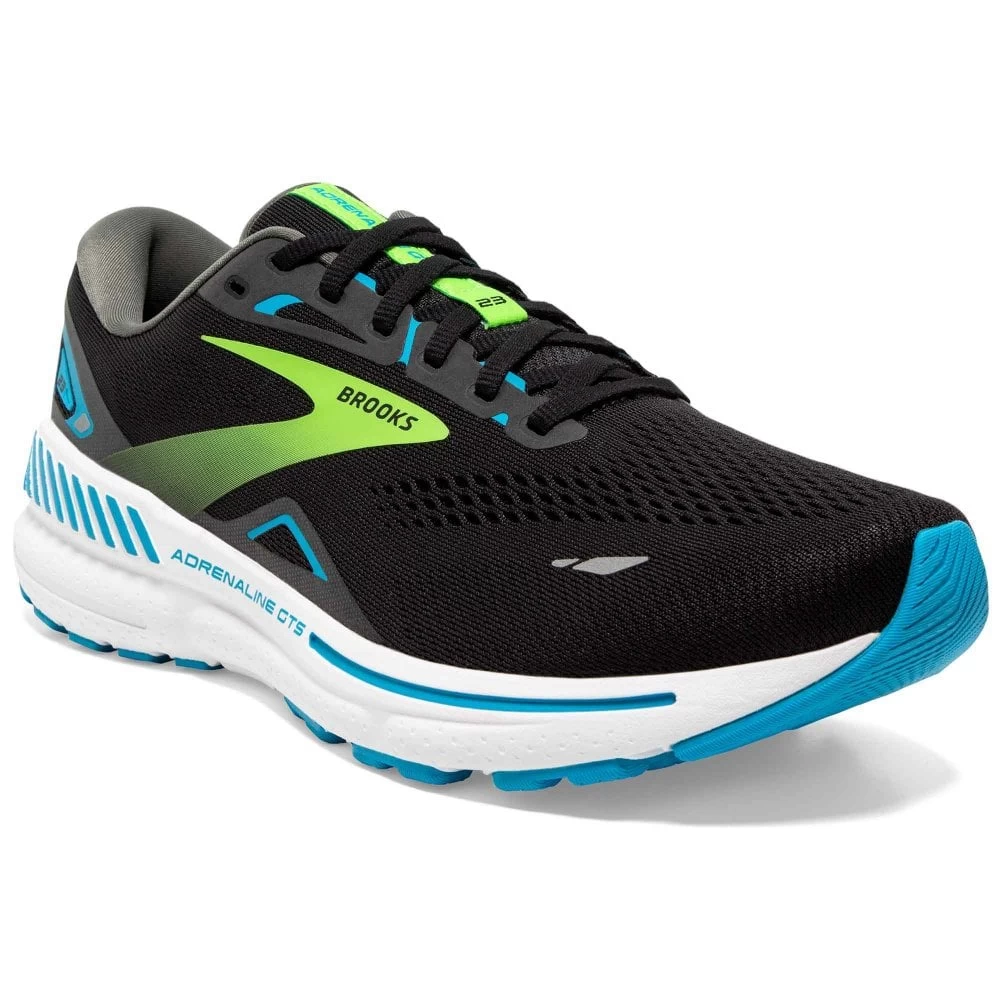 BROOKS Adrenaline GTS 23 Mens Running Shoes Black/Hawaiian Ocean/Green 1 BROOKS Adrenaline GTS 23 Mens Running Shoes Black/Hawaiian Ocean/Green