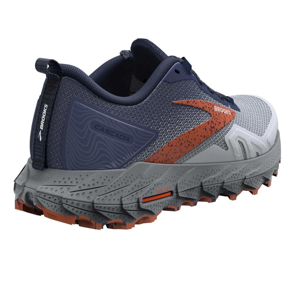 BROOKS Cascadia 17 Mens Trail Running Shoes Blue/Navy/Firecracker 2 BROOKS Cascadia 17 Mens Trail Running Shoes Blue/Navy/Firecracker - Image 2