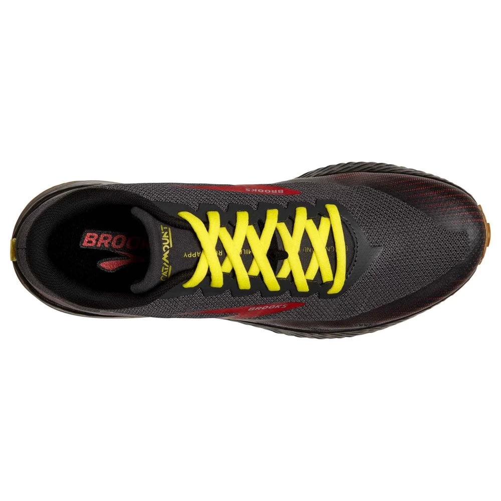 BROOKS Catamount Mens Trail Running Shoes Black/Fiery Red/Blazing Yellow 3 BROOKS Catamount Mens Trail Running Shoes Black/Fiery Red/Blazing Yellow - Image 3