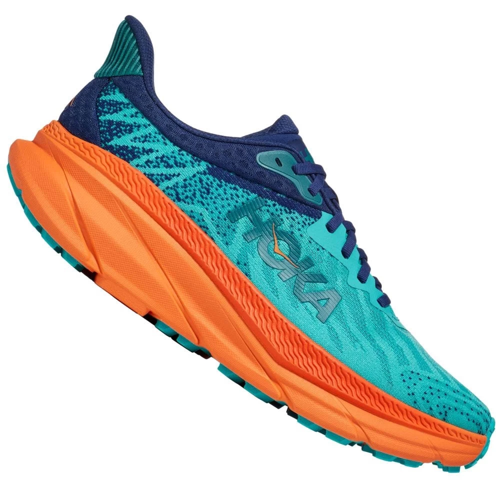 Hoka Challenger 7 Wide 2E Mens Trail Running Shoes Ceramic/Vibrant Orange 1 Hoka Challenger 7 Wide 2E Mens Trail Running Shoes Ceramic/Vibrant Orange