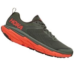 Hoka Challenger ATR 6 Wide 2E Mens Trail Running Shoes Thyme/Fiesta