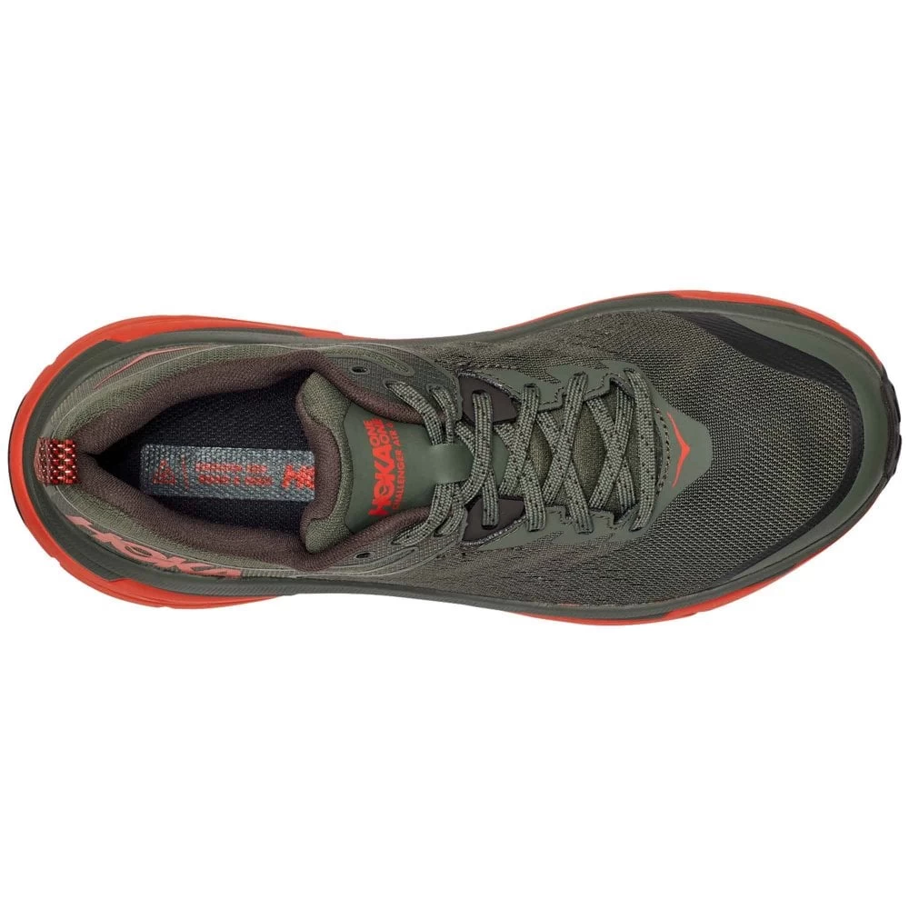 Hoka Challenger ATR 6 Wide 2E Mens Trail Running Shoes Thyme/Fiesta 3 Hoka Challenger ATR 6 Wide 2E Mens Trail Running Shoes Thyme/Fiesta - Image 3