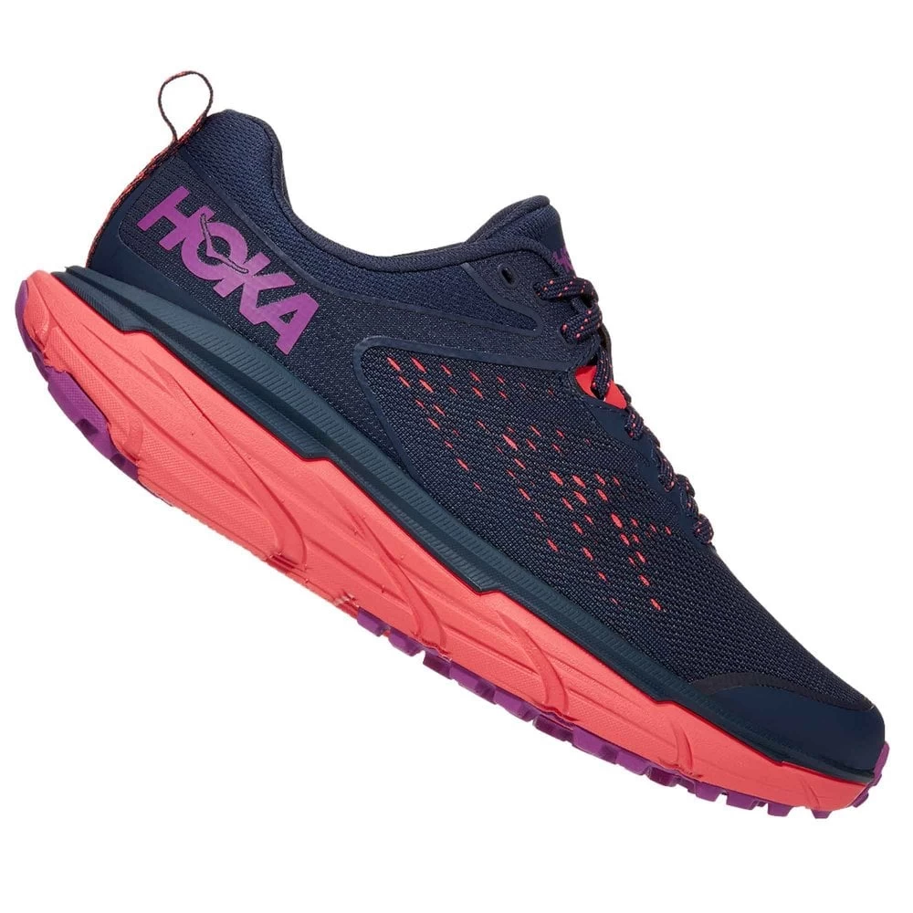 Hoka Challenger ATR 6 Wide D Womens Trail Running Shoes Black Iris/Hot Coral 1 Hoka Challenger ATR 6 Wide D Womens Trail Running Shoes Black Iris/Hot Coral