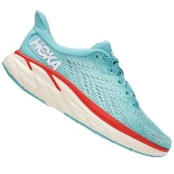 Hoka Clifton 8 Womens Road Running Shoes Aquarelle/Eggshell Blue