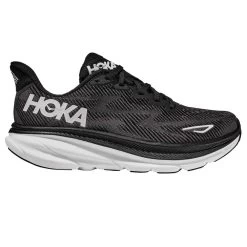 Hoka Clifton 9 Wide 2E Mens Running Shoes Black/White