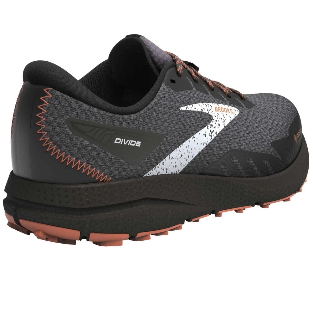 BROOKS Divide 4 GTX Mens Waterproof Trail Running Shoes Black/Firecracker/Blue 2 BROOKS Divide 4 GTX Mens Waterproof Trail Running Shoes Black/Firecracker/Blue - Image 2