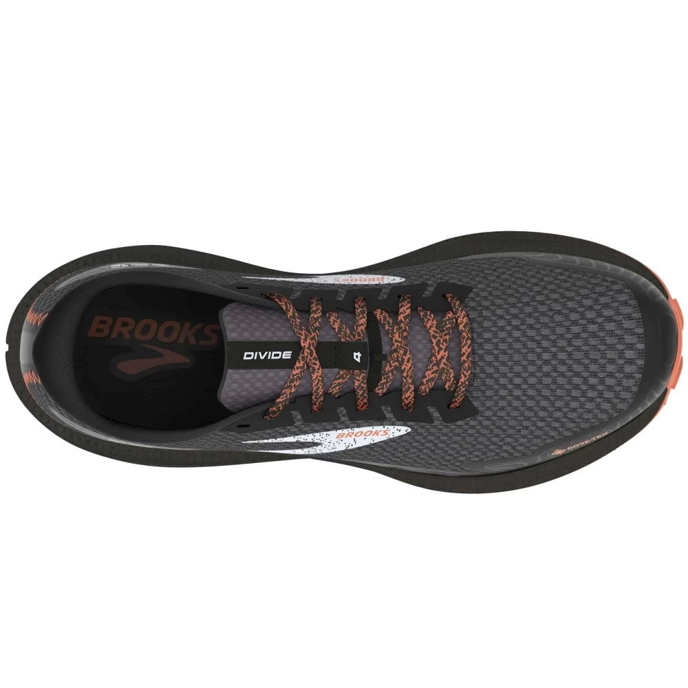 BROOKS Divide 4 GTX Mens Waterproof Trail Running Shoes Black/Firecracker/Blue 4 BROOKS Divide 4 GTX Mens Waterproof Trail Running Shoes Black/Firecracker/Blue - Image 4