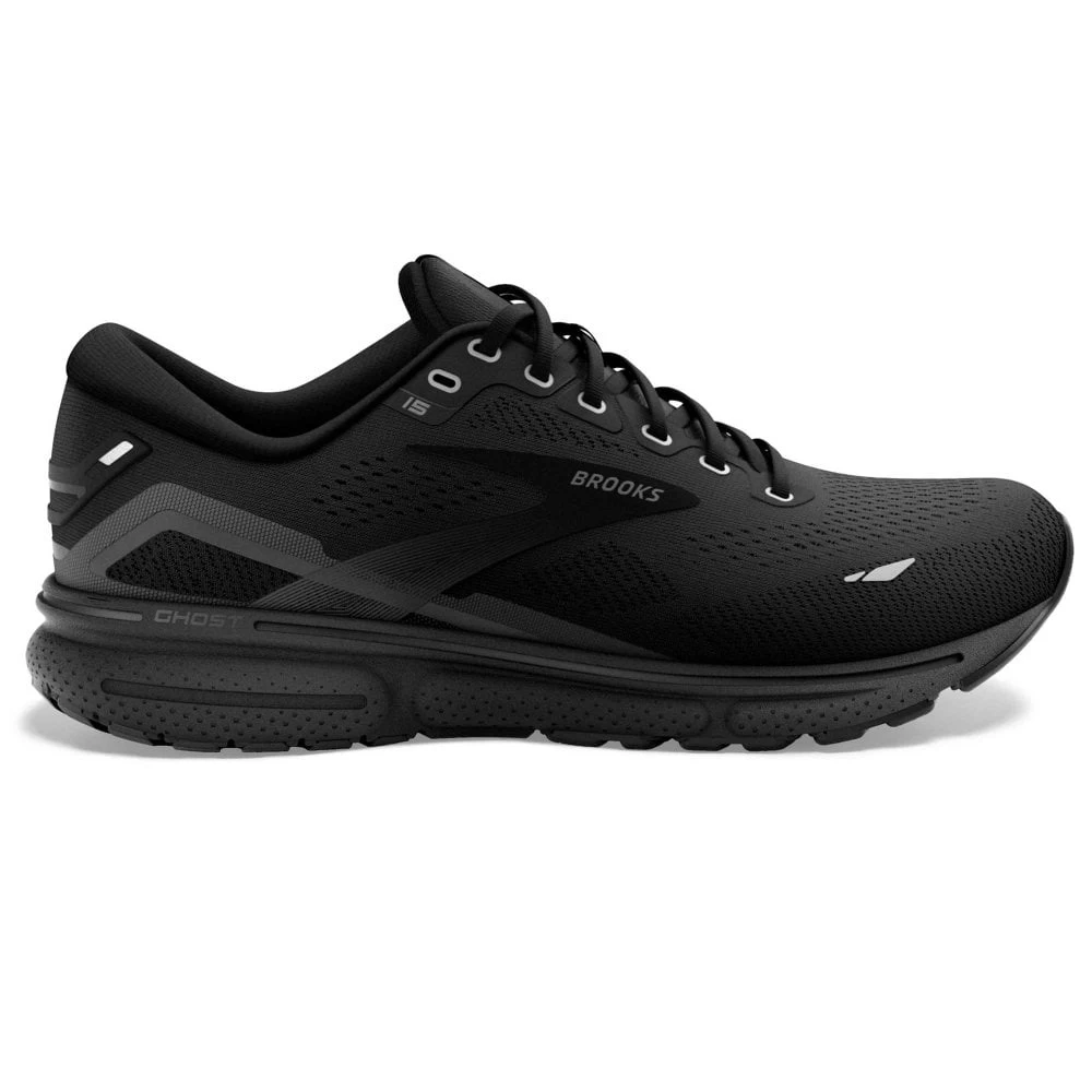 BROOKS Ghost 15 Wide 2E Mens Running Shoes Black/Black/Ebony 1 BROOKS Ghost 15 Wide 2E Mens Running Shoes Black/Black/Ebony