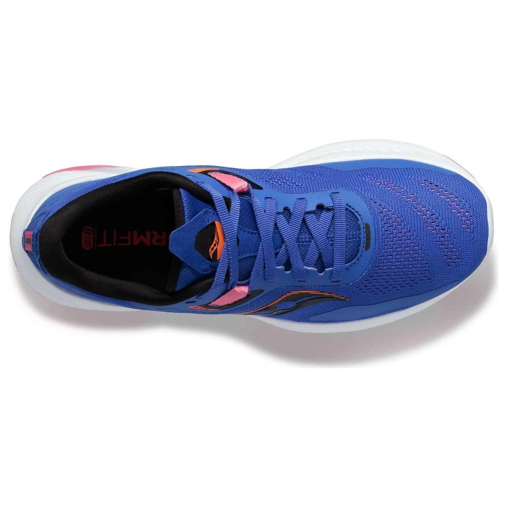 Saucony Guide 15 Womens Support Running Shoes Blue Raz/Zest 2 Saucony Guide 15 Womens Support Running Shoes Blue Raz/Zest - Image 2