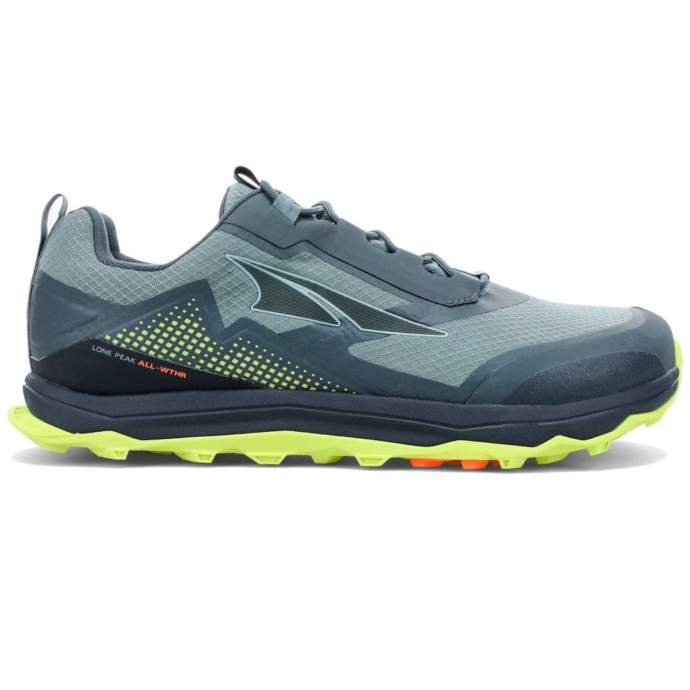 Altra Lone Peak ALL-WTHR Low Mens Trail Running Shoes Grey/Lime 1 Altra Lone Peak ALL-WTHR Low Mens Trail Running Shoes Grey/Lime