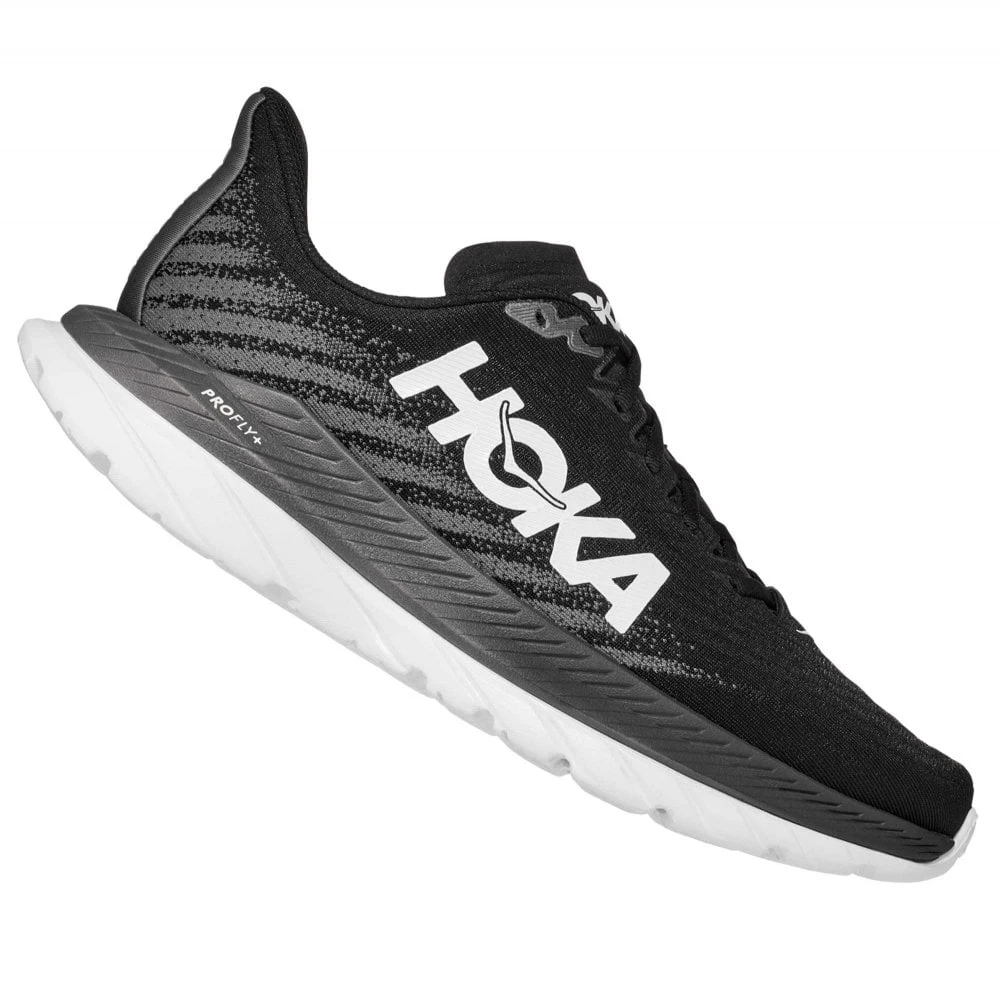 Hoka Mach 5 Wide 2E Mens Road Running Shoes Black/Castlerock 1 Hoka Mach 5 Wide 2E Mens Road Running Shoes Black/Castlerock