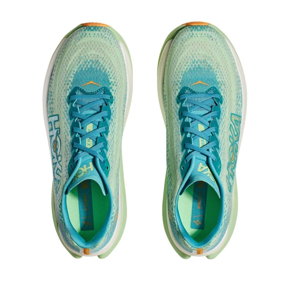 Hoka Mach X Mens Running Shoes Ocean Mist/Lime Glow 3 Hoka Mach X Mens Running Shoes Ocean Mist/Lime Glow - Image 3