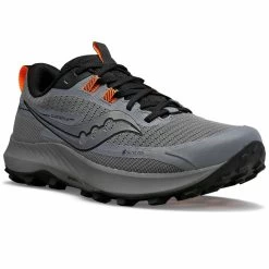 Saucony Peregrine 13 GTX Mens Waterproof Trail Running Shoes Gravel/Black