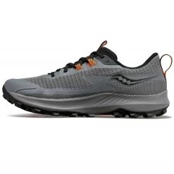 Saucony Peregrine 13 GTX Mens Waterproof Trail Running Shoes Gravel/Black -Best Shoe Store peregrine 13 gtx mens waterproof trail running shoes gravel black p8015 31720 image