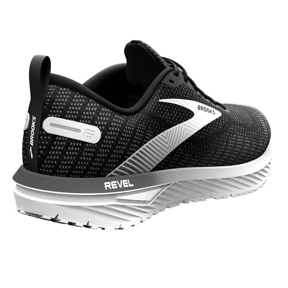 BROOKS Revel 6 Mens Running Shoes Black/Blackened Pearl/White 2 BROOKS Revel 6 Mens Running Shoes Black/Blackened Pearl/White - Image 2