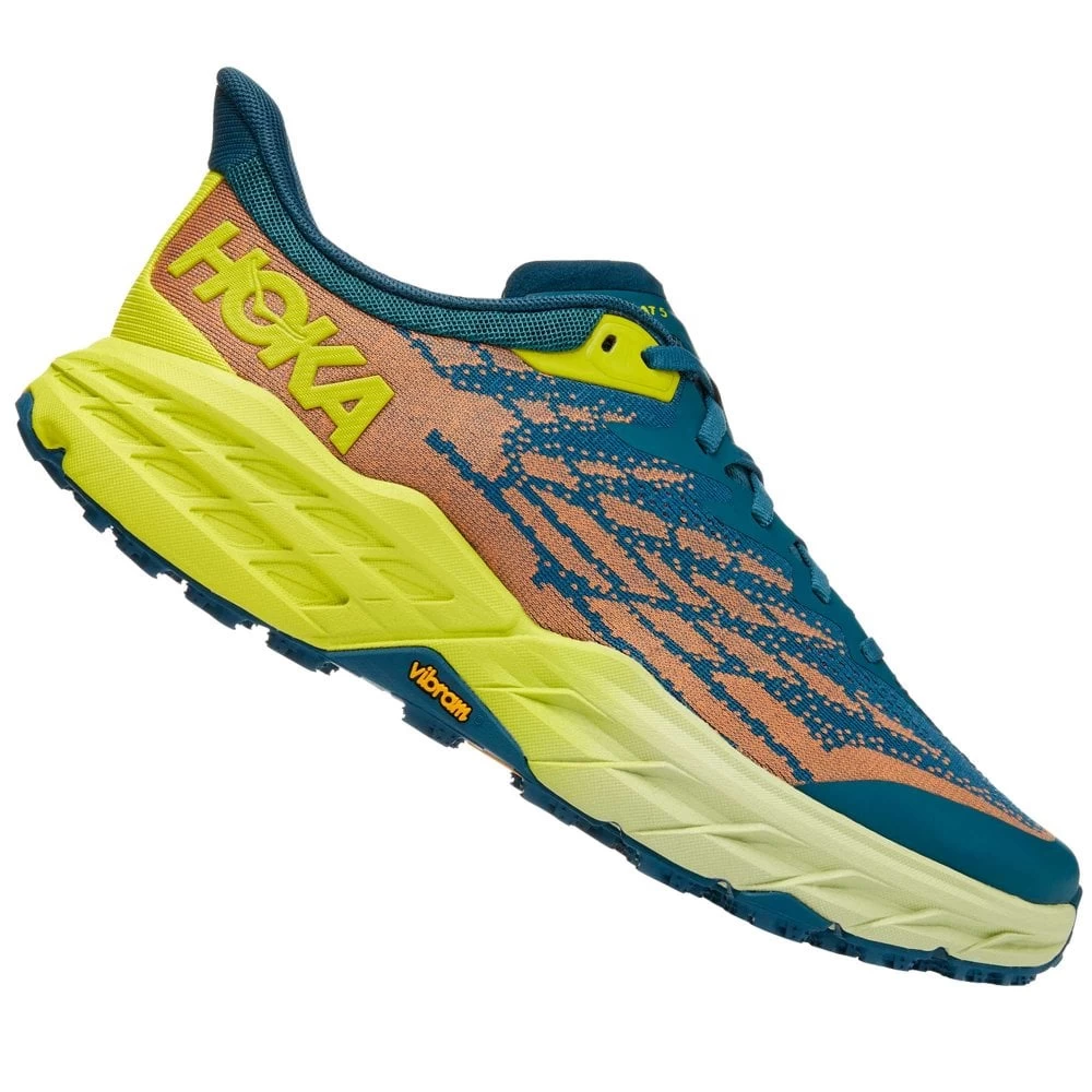 Hoka Speedgoat 5 Mens Trail Running Shoes Blue Coral/Evening Primrose 1 Hoka Speedgoat 5 Mens Trail Running Shoes Blue Coral/Evening Primrose