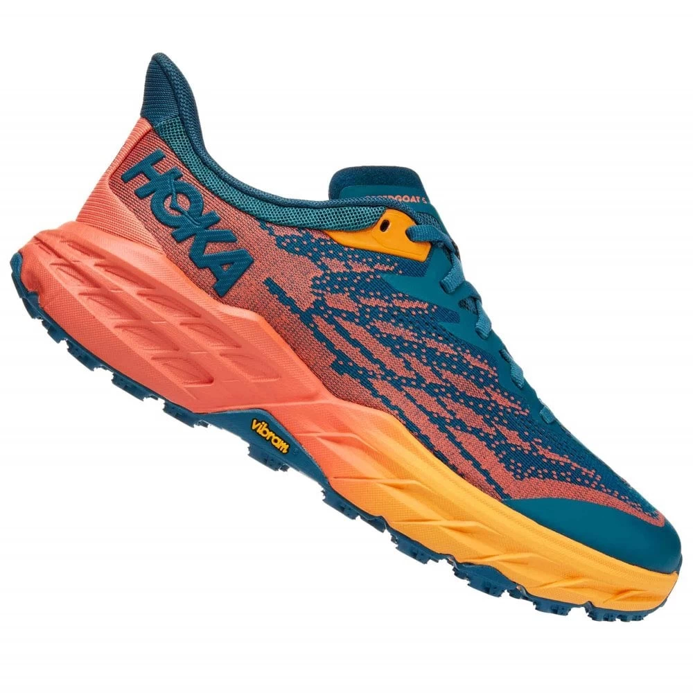 Hoka Speedgoat 5 Wide D Womens Trail Running Shoes Blue Coral/Camellia 1 Hoka Speedgoat 5 Wide D Womens Trail Running Shoes Blue Coral/Camellia